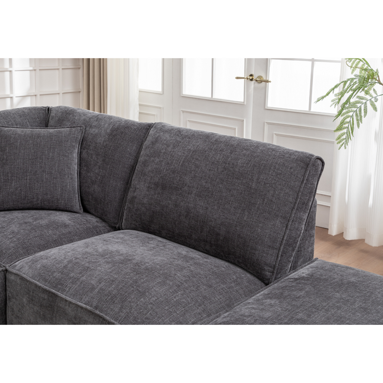 Side profile of Montaro Modular Sofa with deep seating and low-profile design
