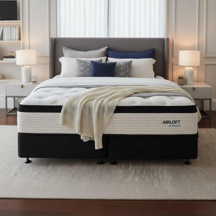 Airloft Bed Soft Feel Mattress and Base Set with Teddy Bear Fabric