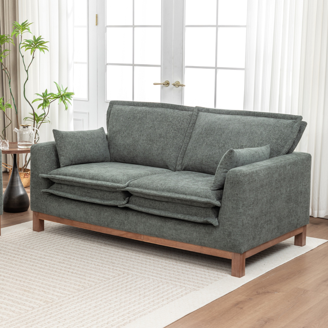 Ardena Green 2 Seater in Contemporary Living Room.