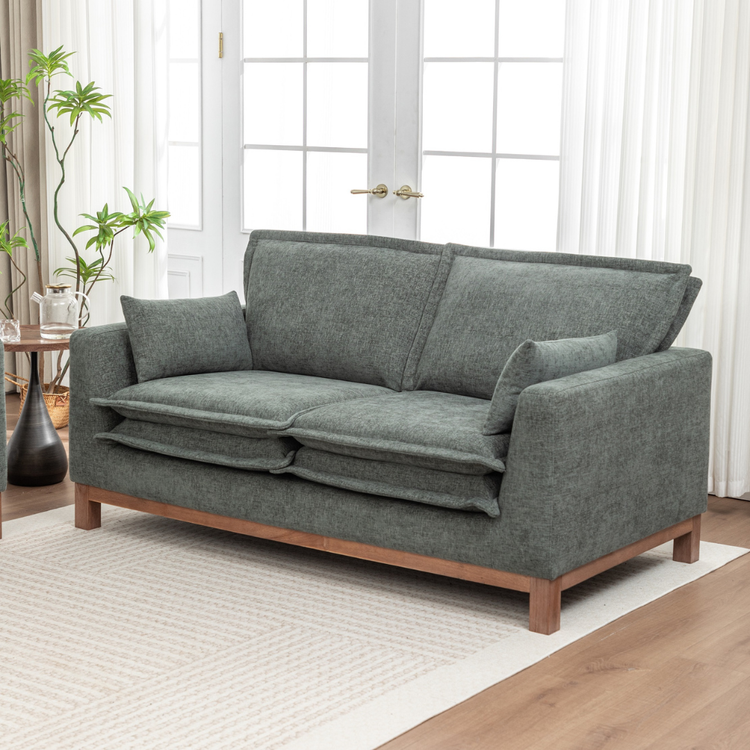 Ardena Green 2 Seater in Contemporary Living Room.