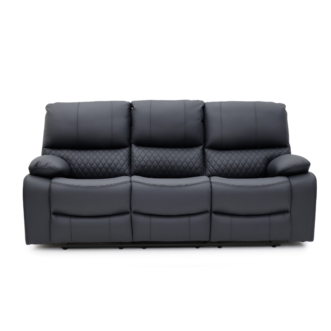 Bergen Recliner Sofa Set – Premium Quilted Suede Leather