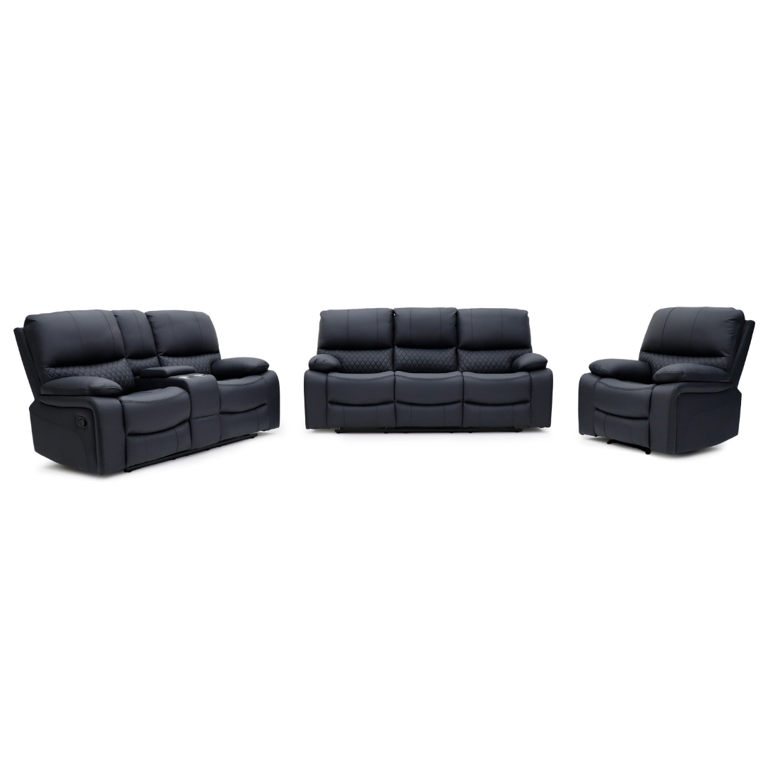 Luxury suede leather reclining lounge suite NZ