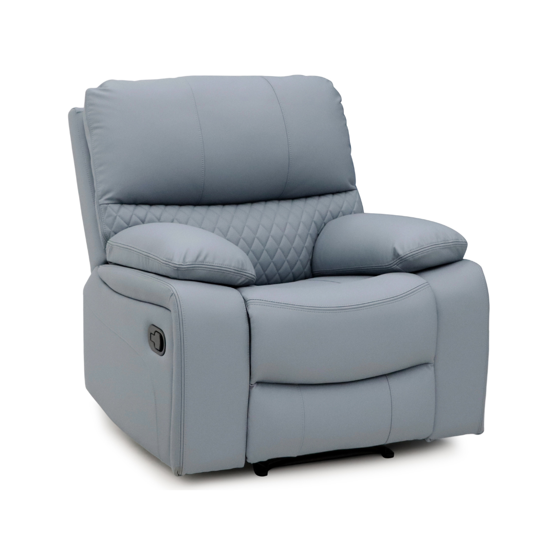Single seat of the Bergen Recliner Sofa wrapped in Air Leather.