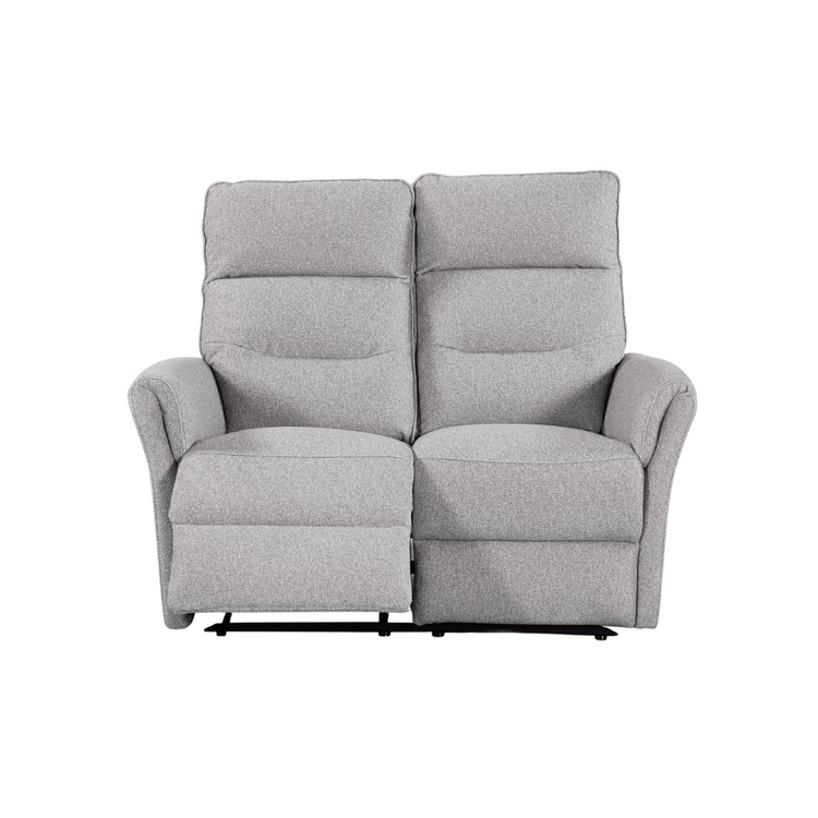 Bodo 2-Seater Recliner Sofa in grey fabric – both seats with reclining function for maximum comfort.