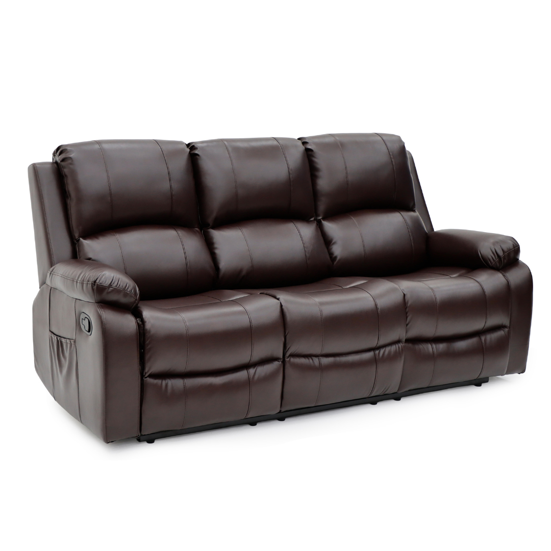 Brunvik 3 seater recliner sofa with dside pockets in Air Leather