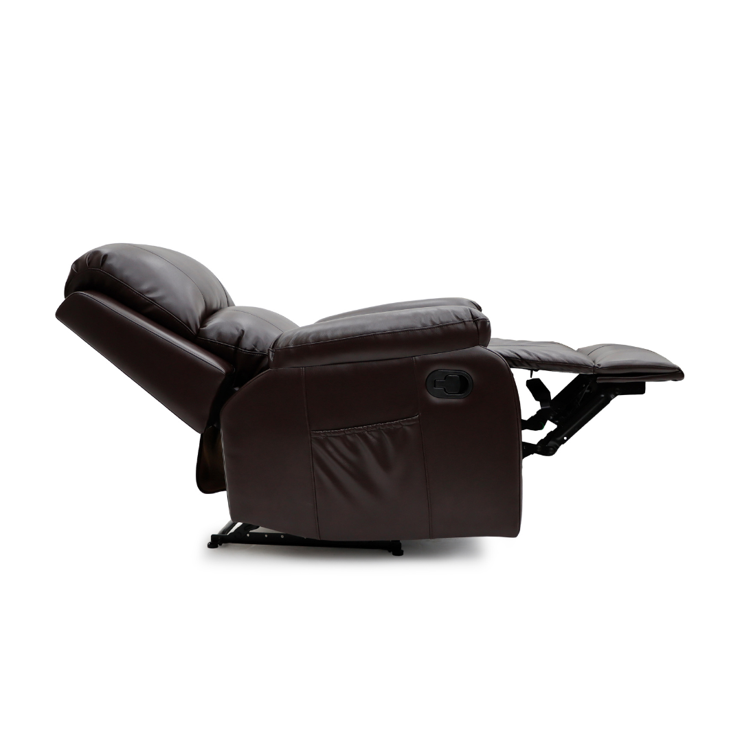 Brunvik recliner armchair in dark chocolate air leather