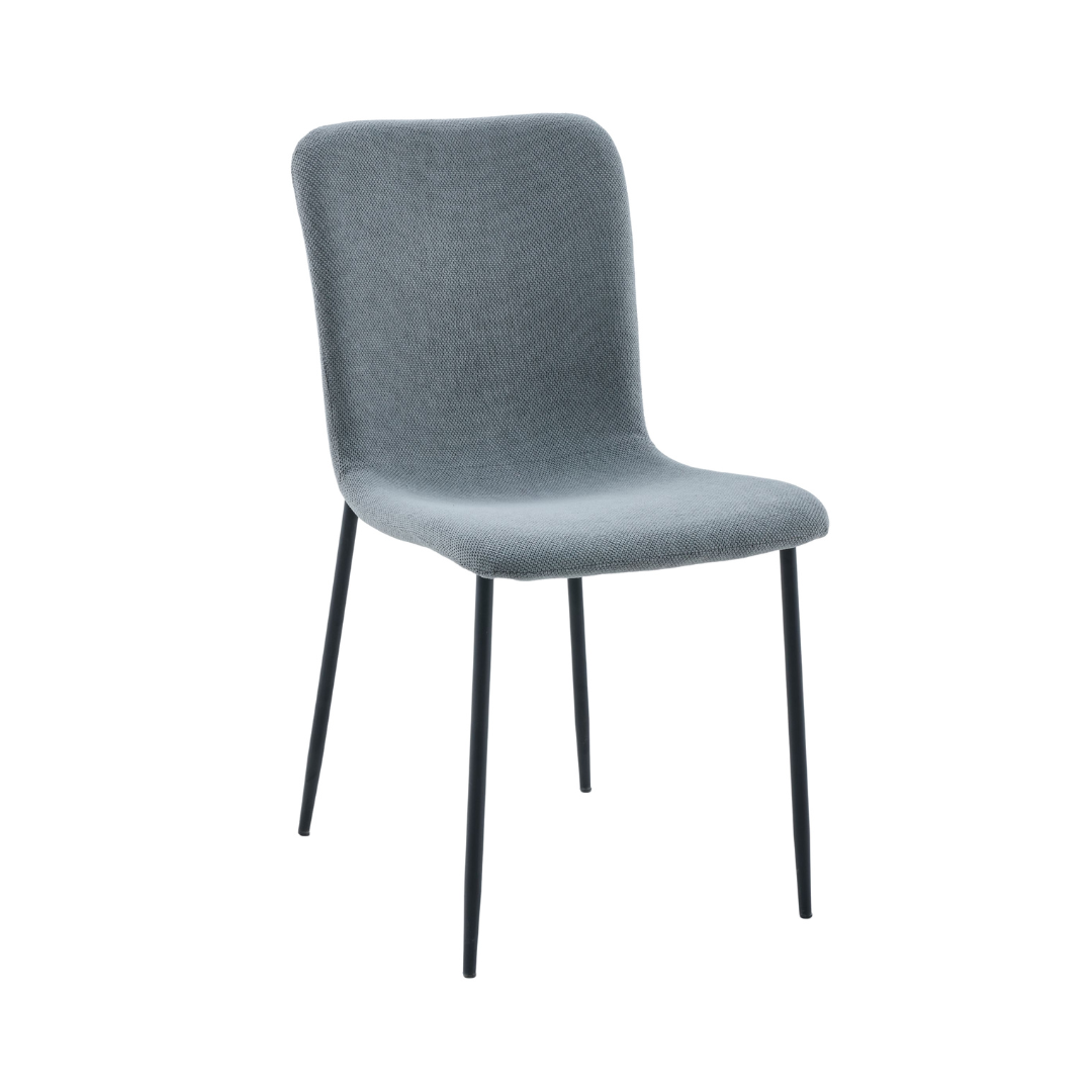 Side profile view of the Camari dining chair showcasing its ergonomic curved scoop seat design