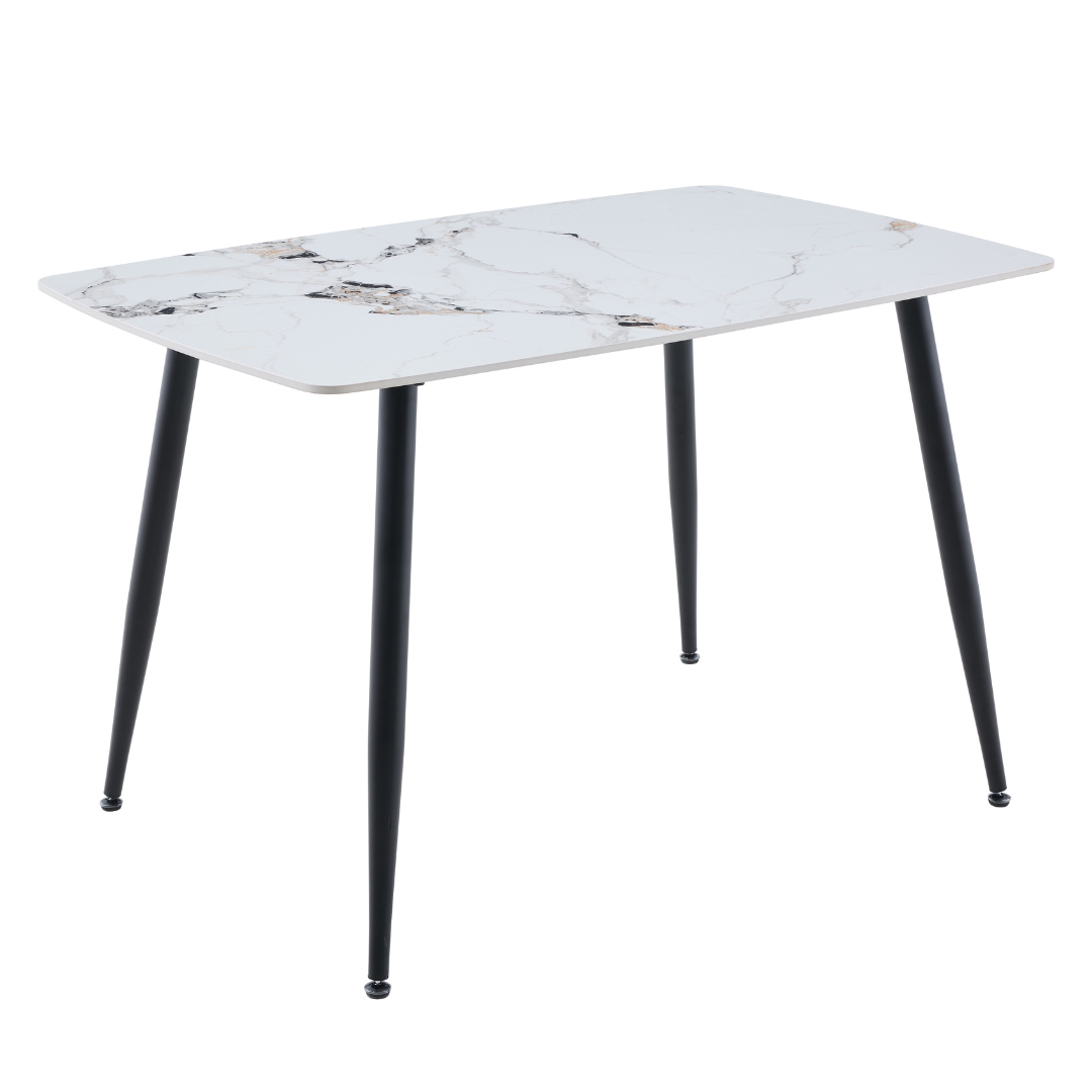 Camari 1.2m Ceramic Marble Dining Set with 4 Chairs