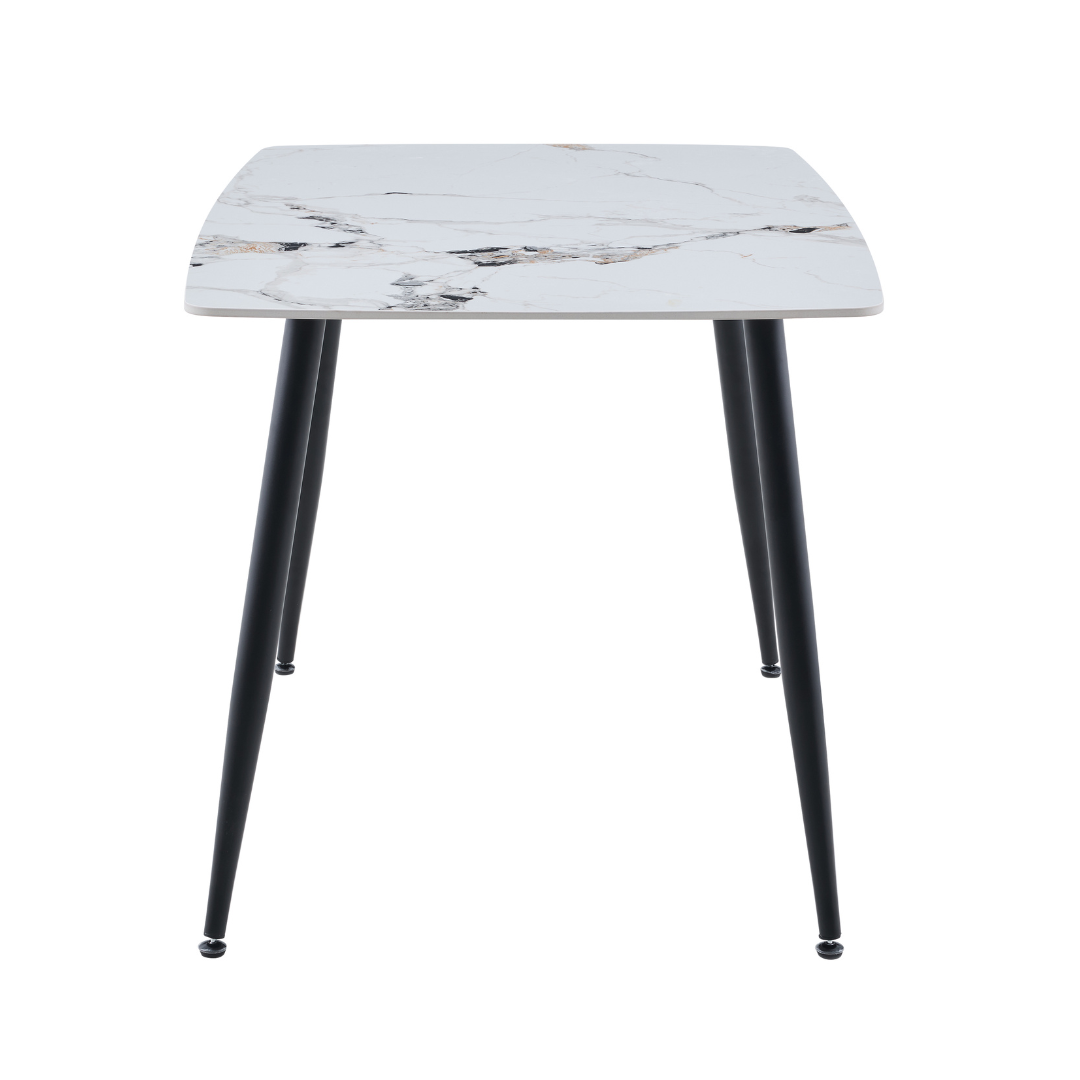 Camari 1.2m Ceramic Marble Dining Set with 4 Chairs