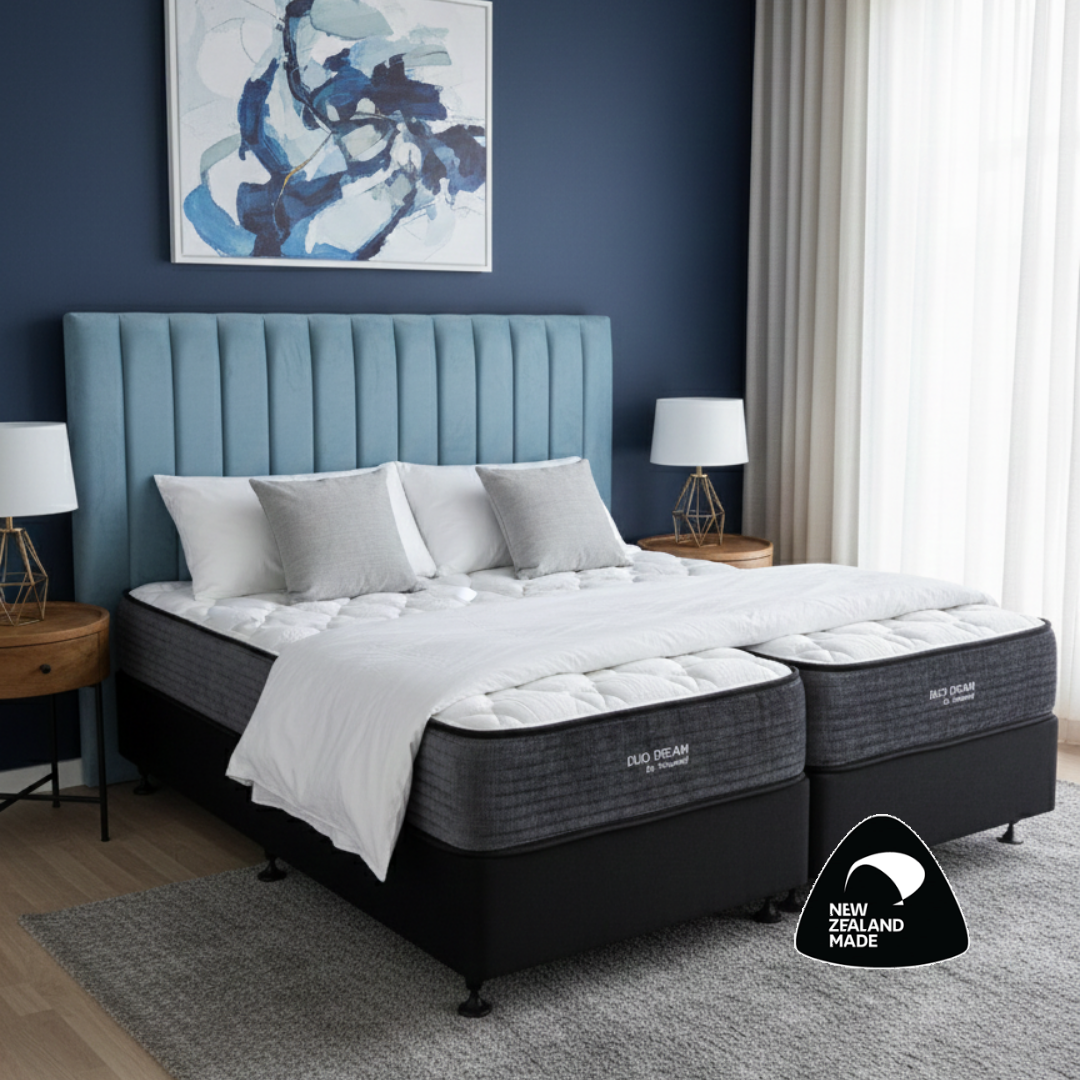 Duo Dream Bed - Dual Comfort Mattress and Base Set for couples