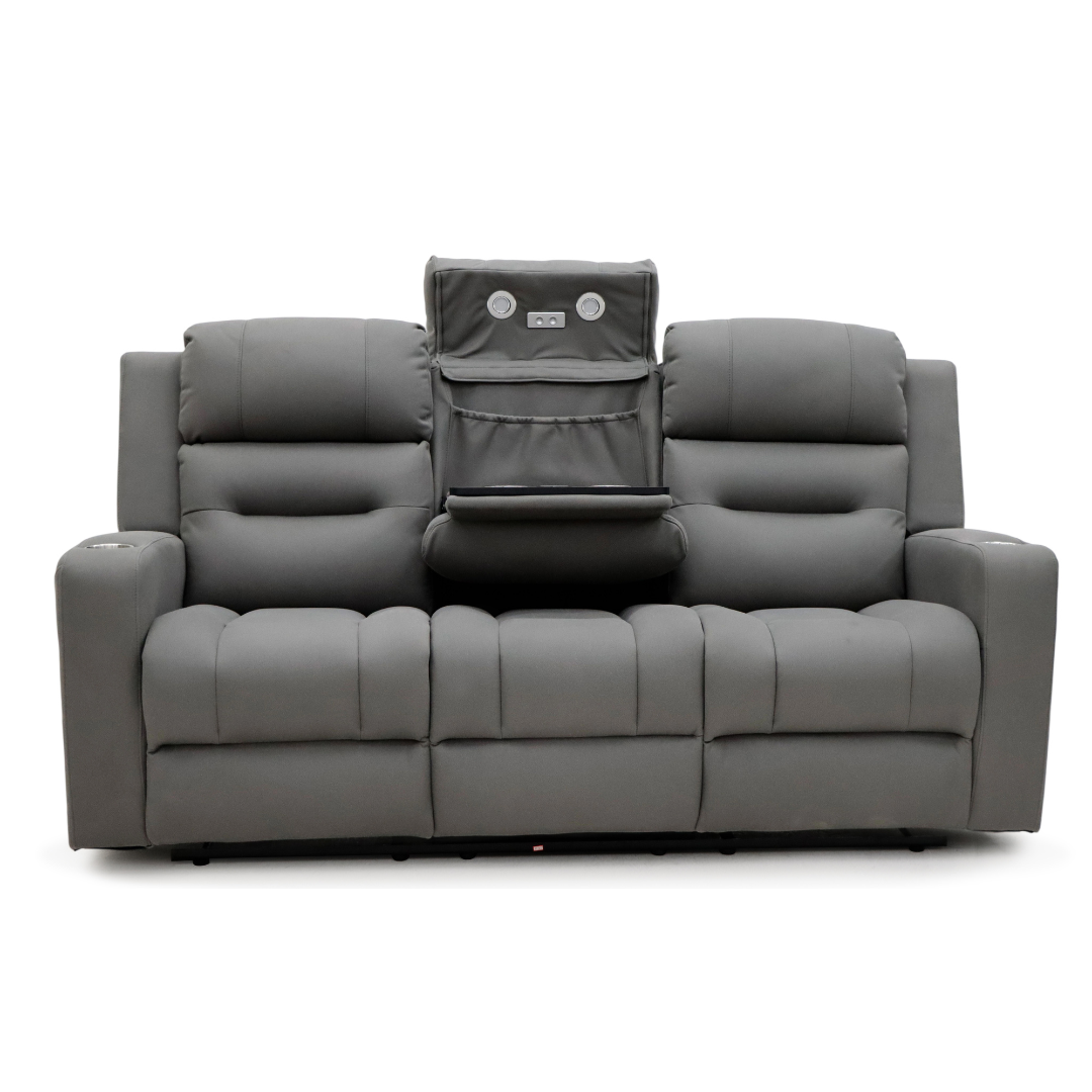 Gothenburg 3 seater recliner with dropdown and reading lights.