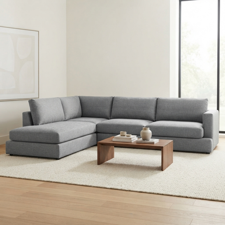Hamilton NZ-made corner chaise sofa in customisable ROMO fabric