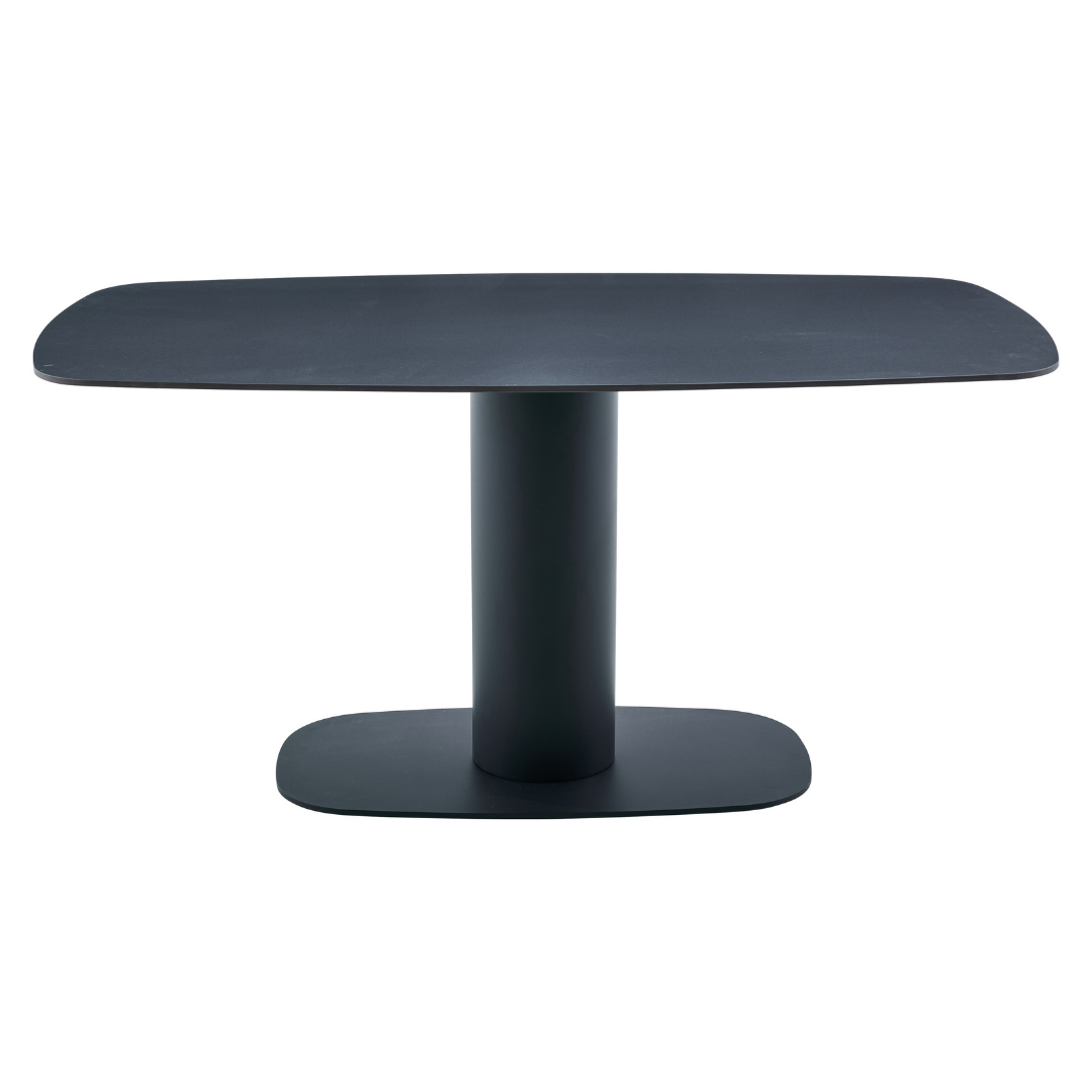 Close-up of scratch and heat resistant Matt Black Ceramic Marble tabletop