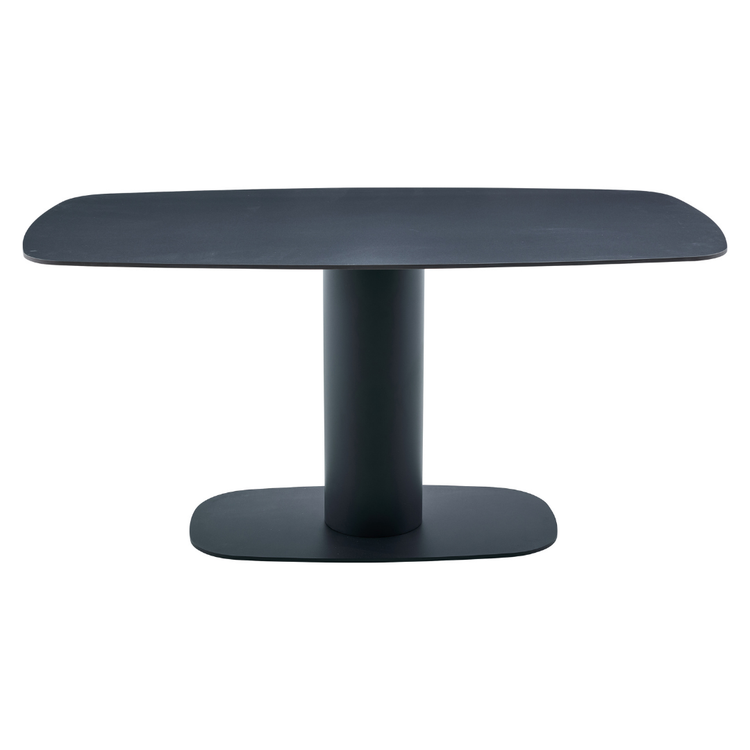 Close-up of scratch and heat resistant Matt Black Ceramic Marble tabletop