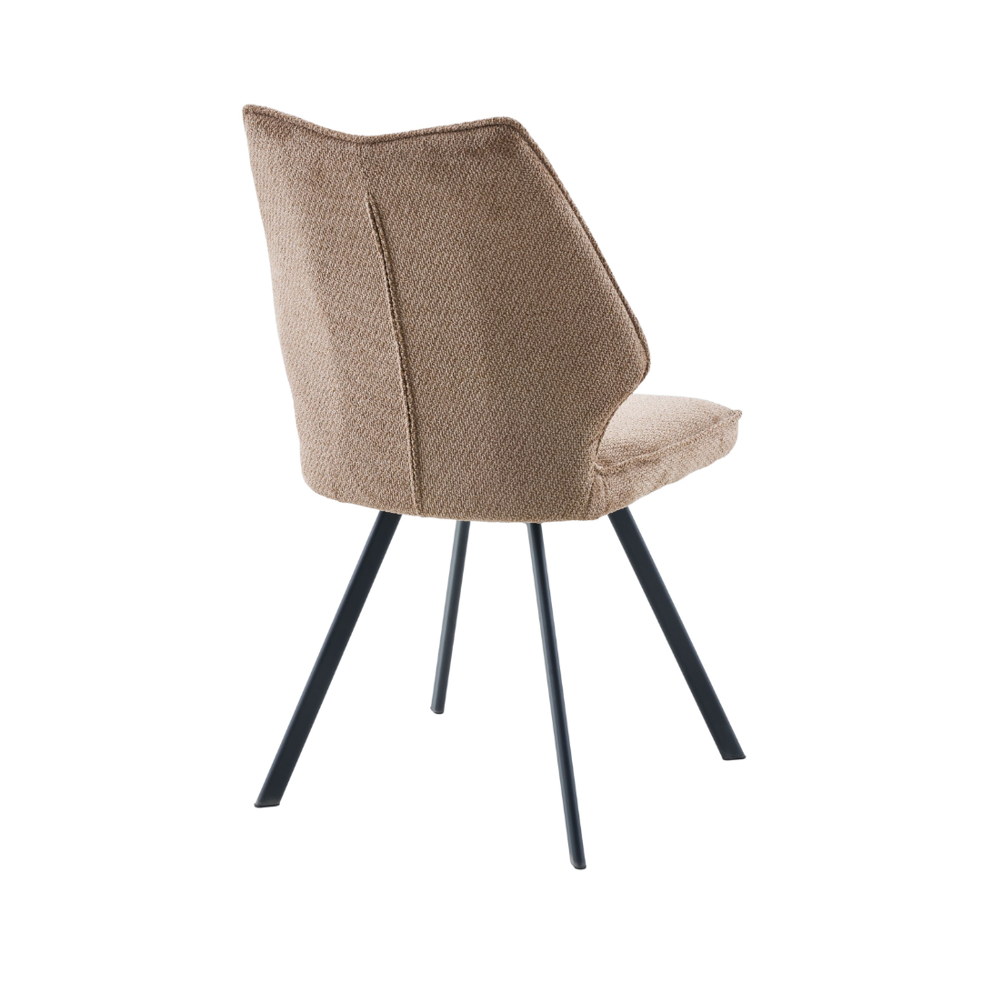 Rear view of the Korven dining chair highlighting the clean vertical seam stitching across the backrest