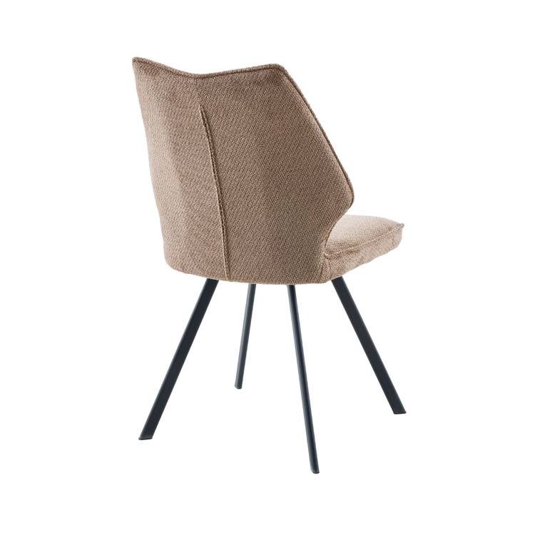 Rear view of the Korven dining chair highlighting the clean vertical seam stitching across the backrest