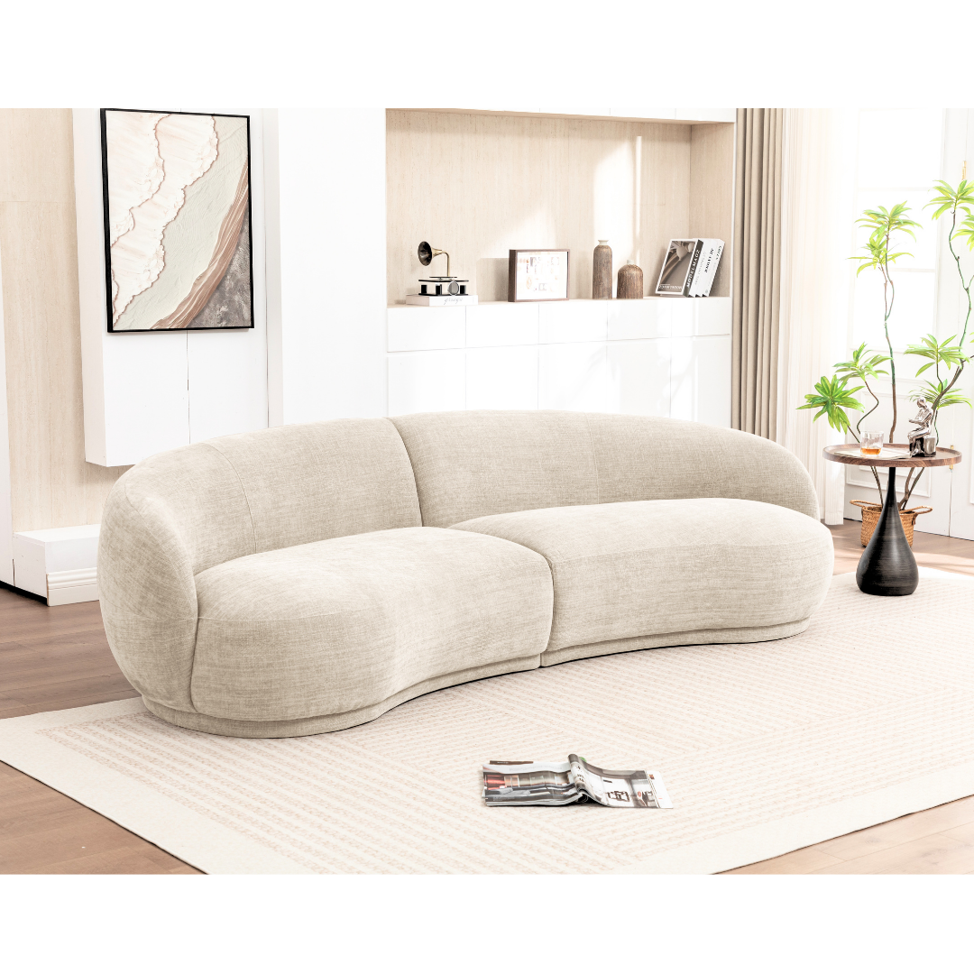Luno 4 Seater Curved Sofa with Swivel Chair