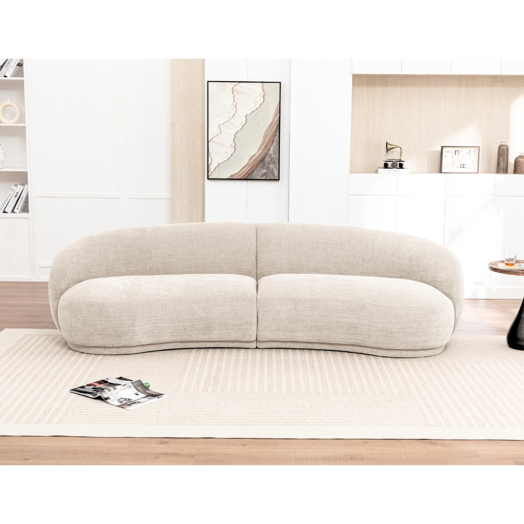 Luno 4 Seater Curved Sofa with Swivel Chair