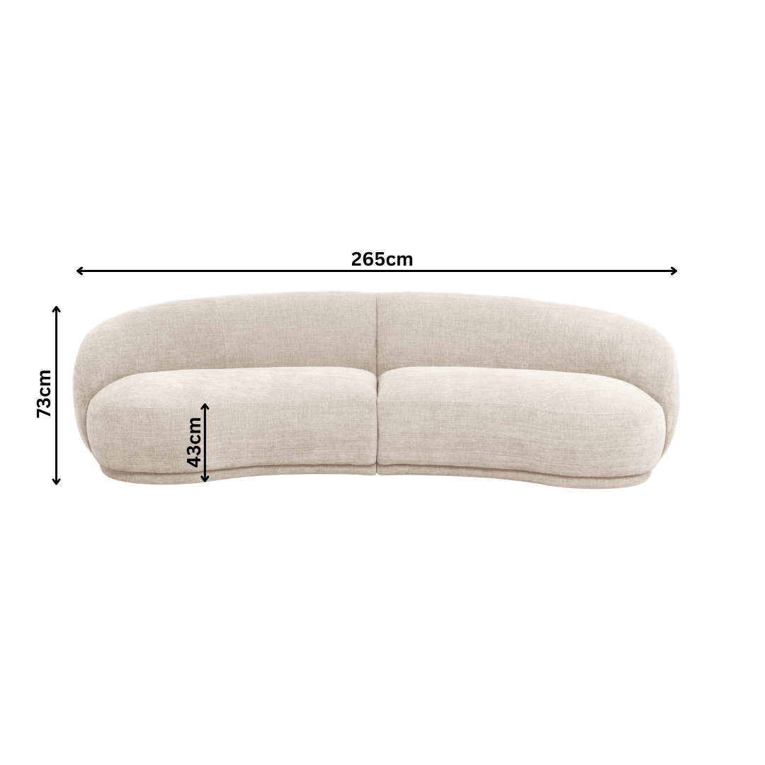 Luno 4 Seater Curved Sofa with Swivel Chair