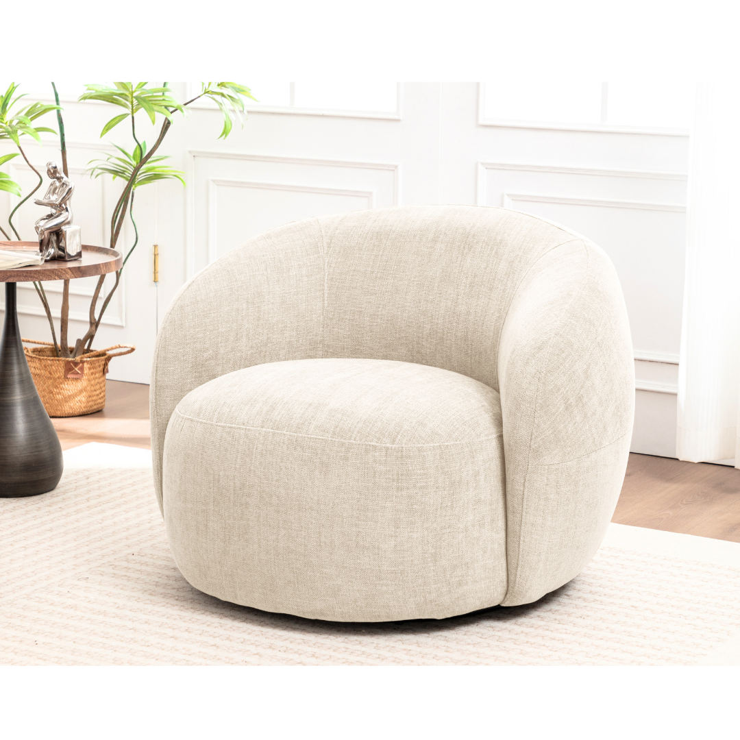 Luno 4 Seater Curved Sofa with Swivel Chair