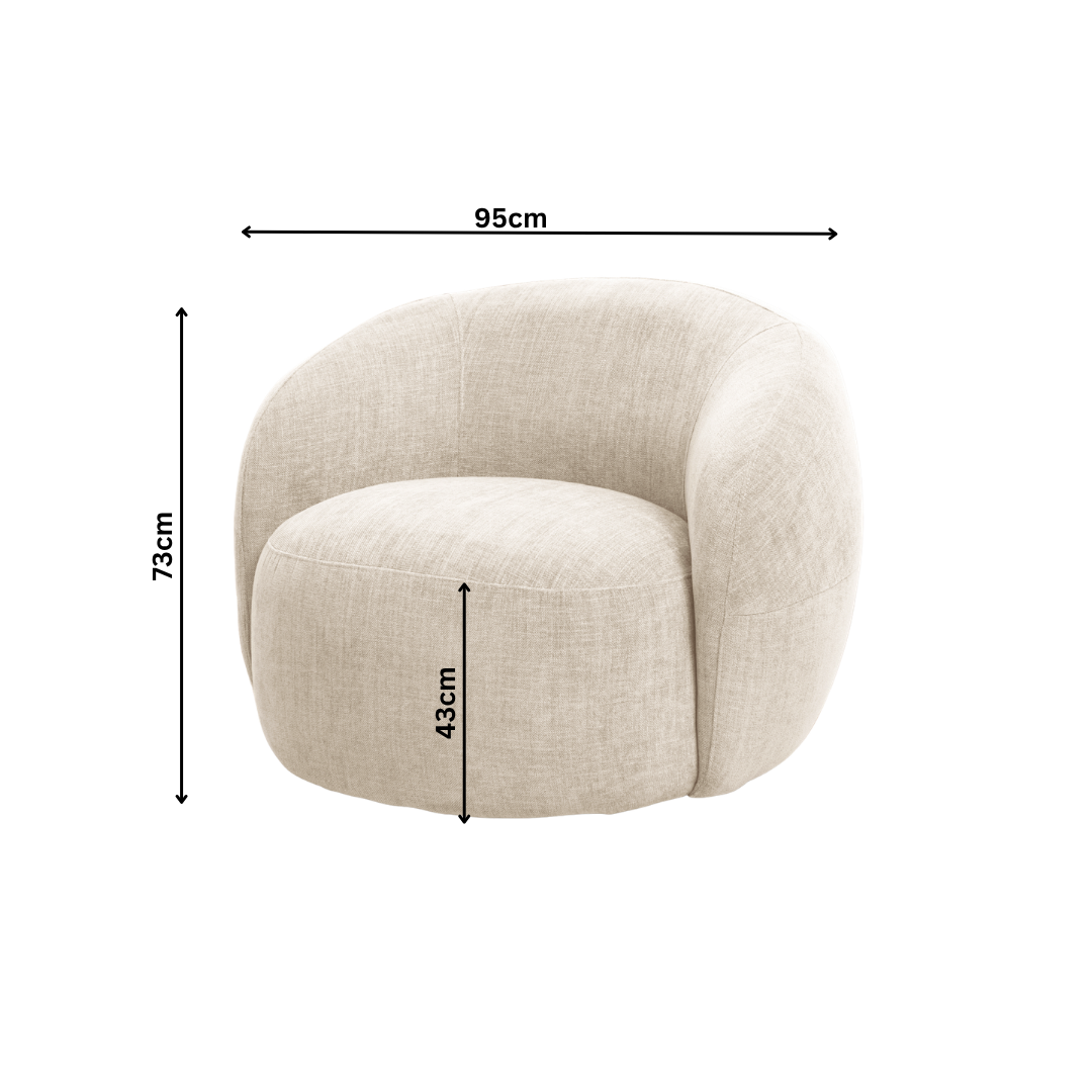 Luno 4 Seater Curved Sofa with Swivel Chair
