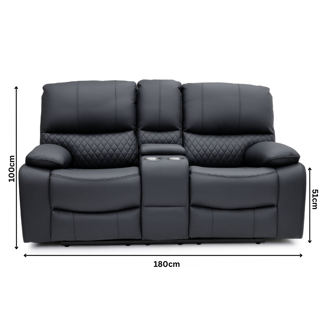 Bergen Recliner Sofa Set – Premium Quilted Suede Leather