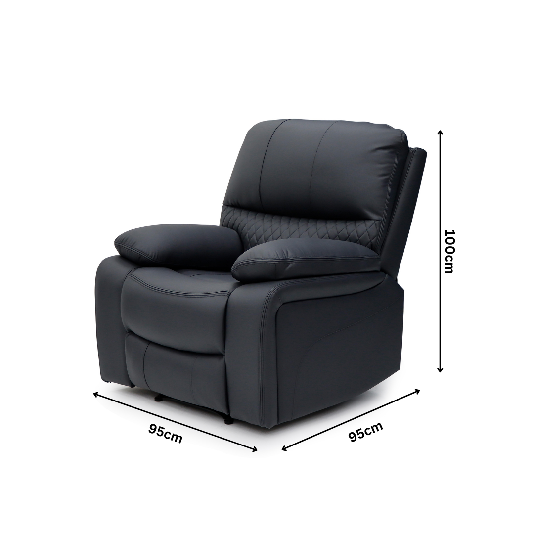 Bergen Recliner Sofa Set – Premium Quilted Suede Leather