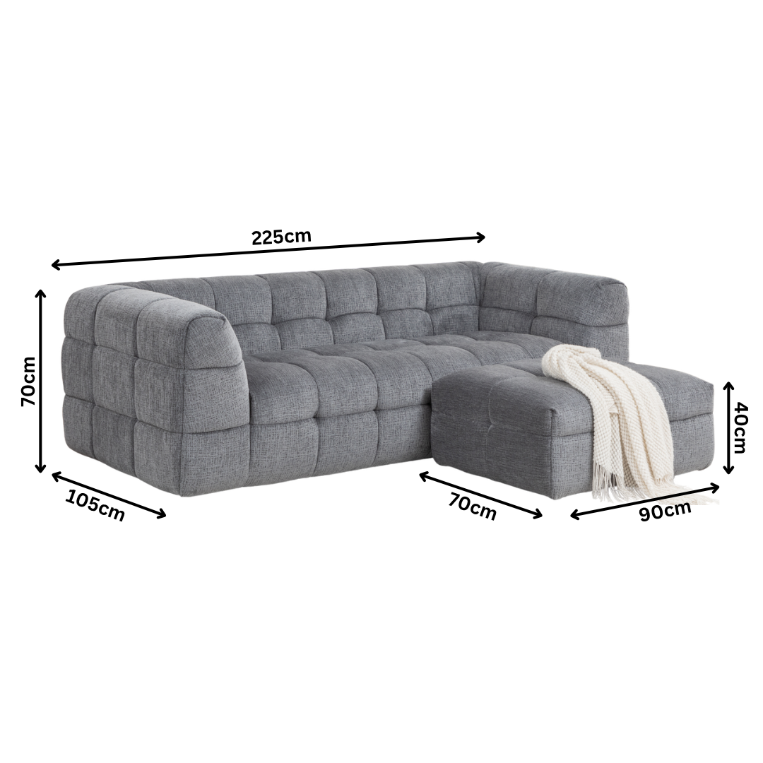 Finn 3 Seater Sofa with Ottoman