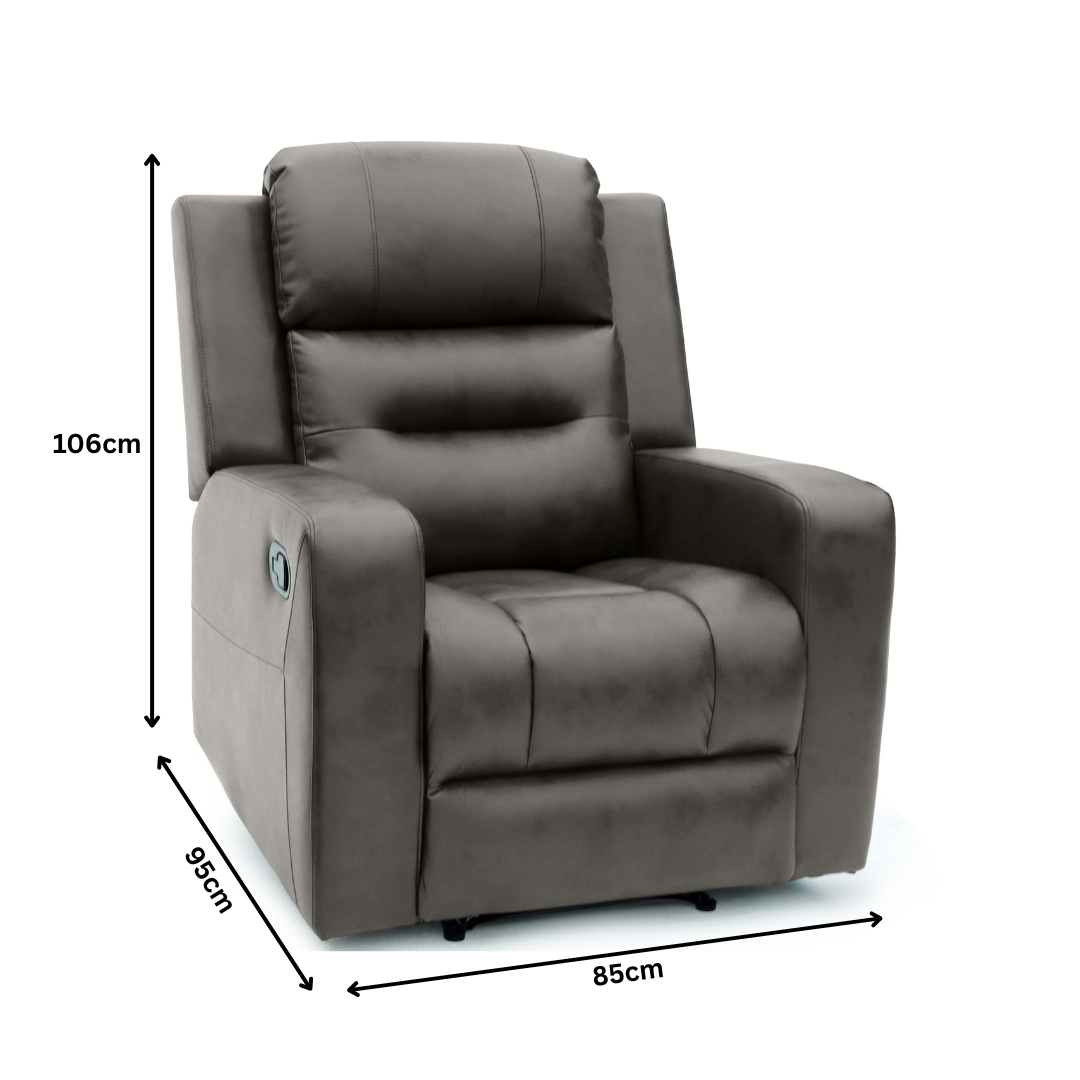 Gothenburg 3+1+1 Recliner Sofa Set - Dark Grey