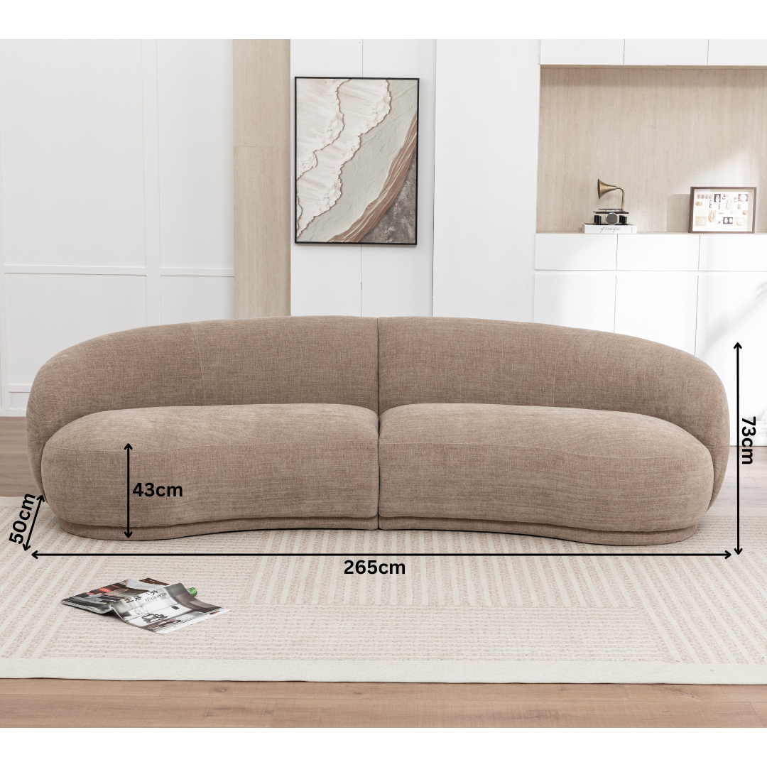 Luno 4 Seater Curved Sofa with Swivel Chair