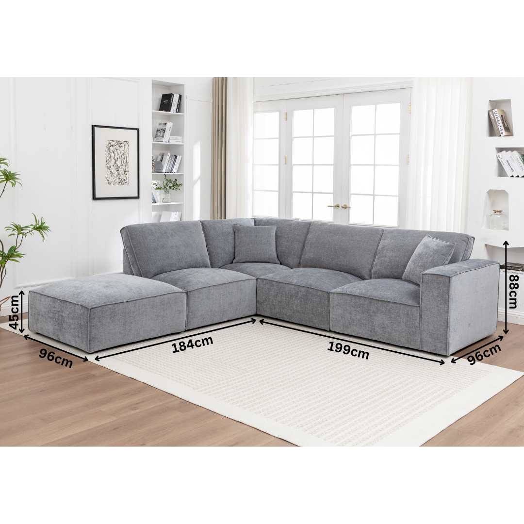 Montaro Licorice Modular Corner Chaise Sofa Set