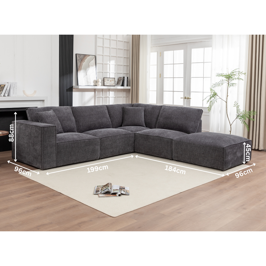 Montaro Frost Modular Corner Chaise Sofa Set
