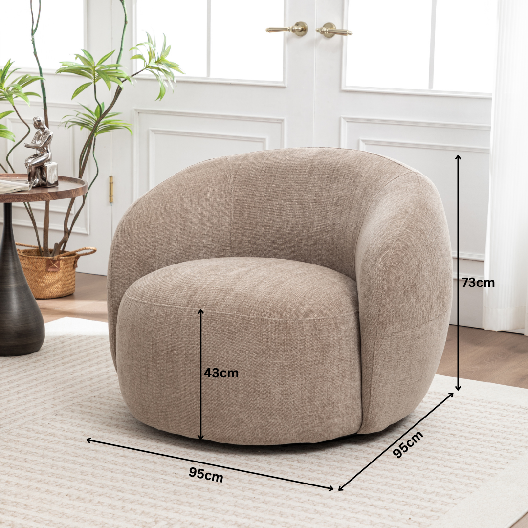 Luno 4 Seater Curved Sofa with Swivel Chair