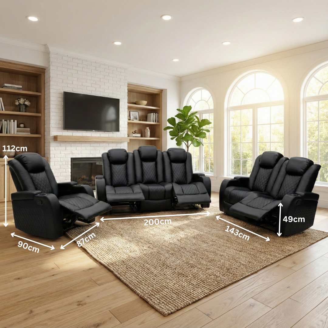 Volda 3+2+1 Luxury Recliner Sofa Set