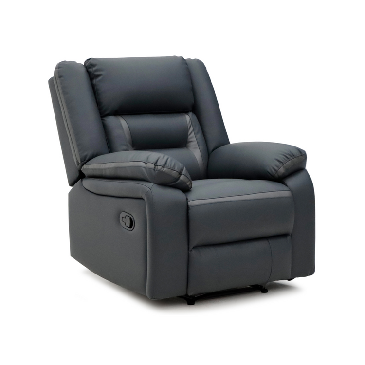 Side profile of the Molde single seater recliner sofa showing its sleek and sturdy design.