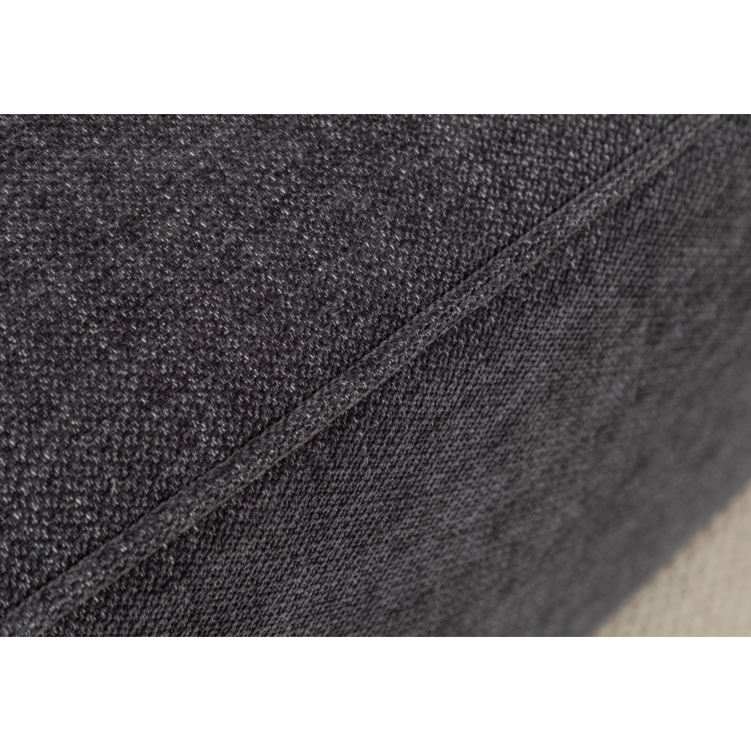 Close-up of piping detail on Montaro Modular Sofa in textured charcoal upholstery