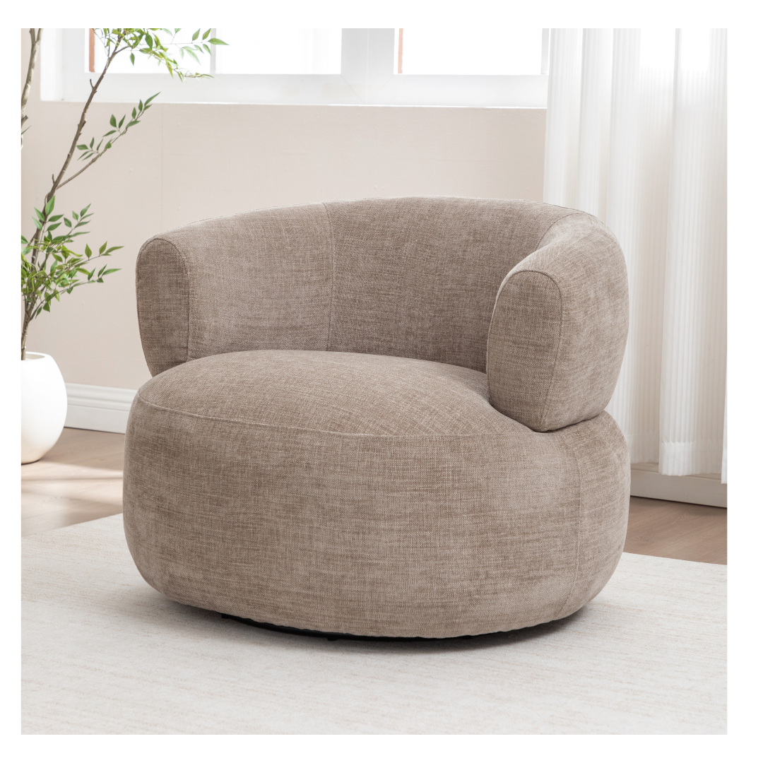 Moro Curved Sofa Set with 360 Swivel Chair