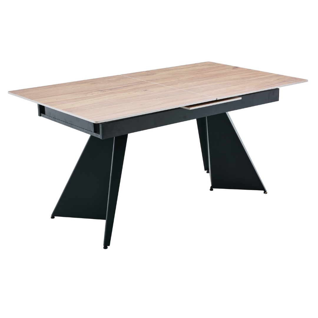 Norvik 1.6m-2.0m Extendable Ceramic Dining Set with 6 Swivel Chairs