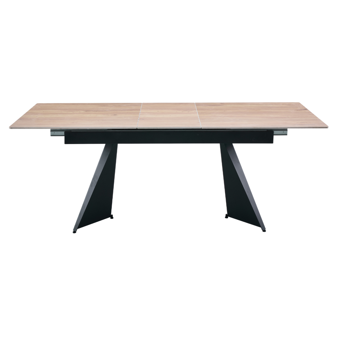 Norvik 1.6m-2.0m Extendable Ceramic Dining Table ONLY with wood look finish