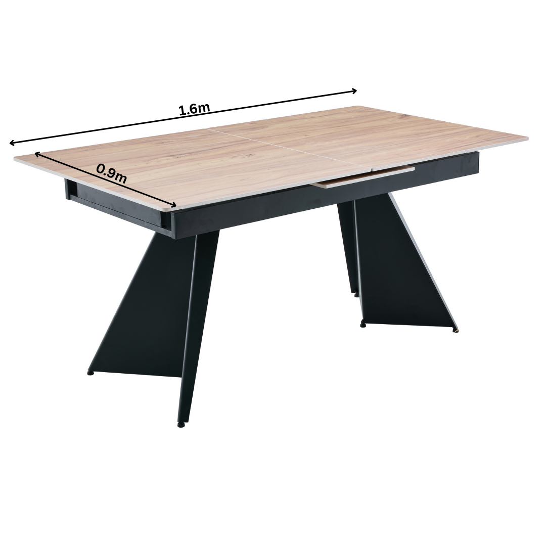Norvik 1.6m-2.0m Extendable Ceramic Dining Set with 6 Swivel Chairs
