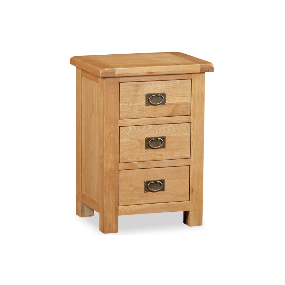 Bedside Table in Solid Oak Wood with natural finish and compact drawer storage.