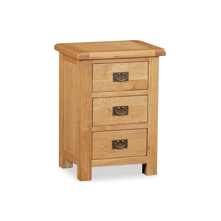 Bedside Table in Solid Oak Wood with natural finish and compact drawer storage.