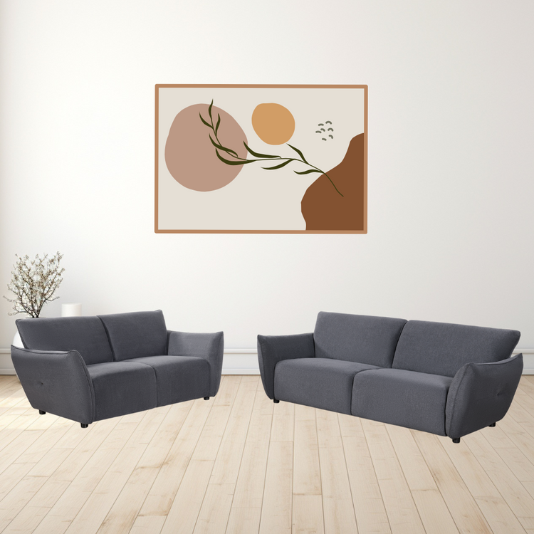 Orsta Sofa Set 3 + 2 Seater in grey fabric – modern lounge suite for living rooms.