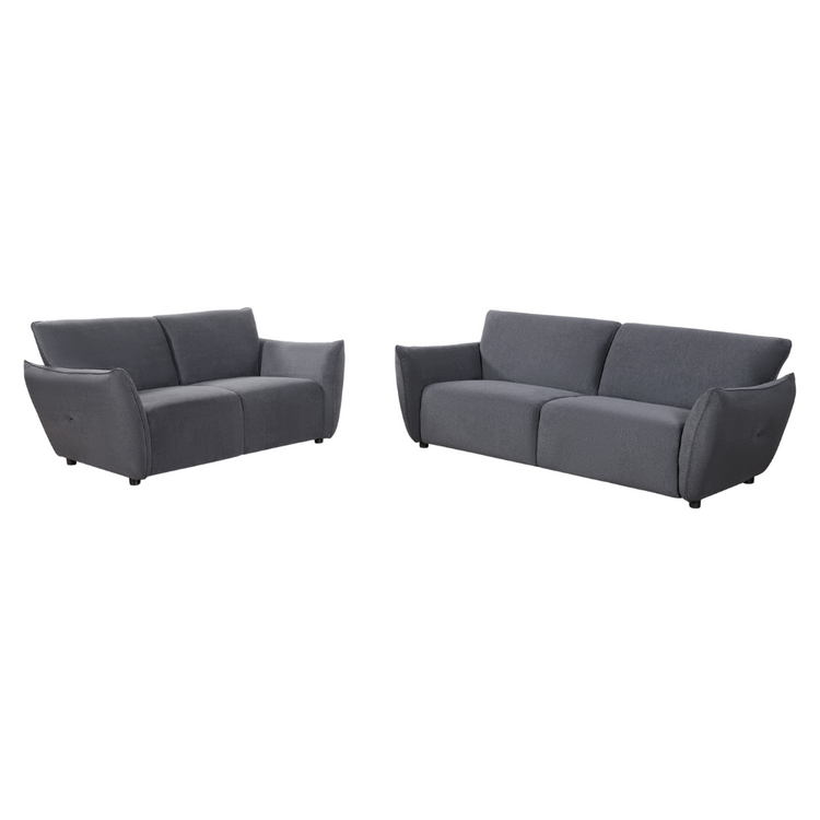 Contemporary grey Orsta Sofa with flared arms and cushioned seats