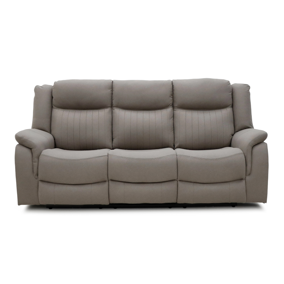 Skara Electric 3 Seater Recliner Sofa upholstered in AquaShield Fabric.