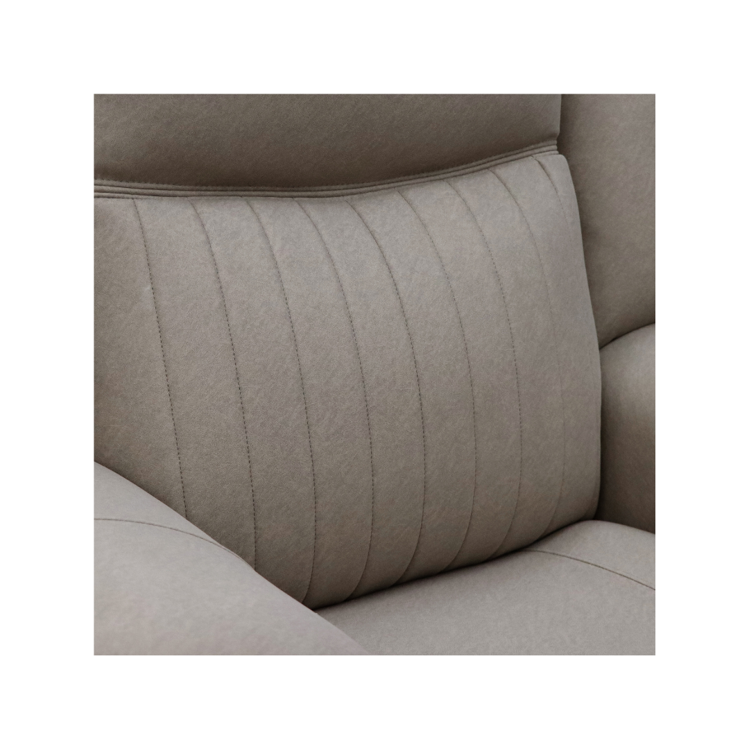Close-up of the texture of the AquaShield Fabric on the Skara recliner sofa.