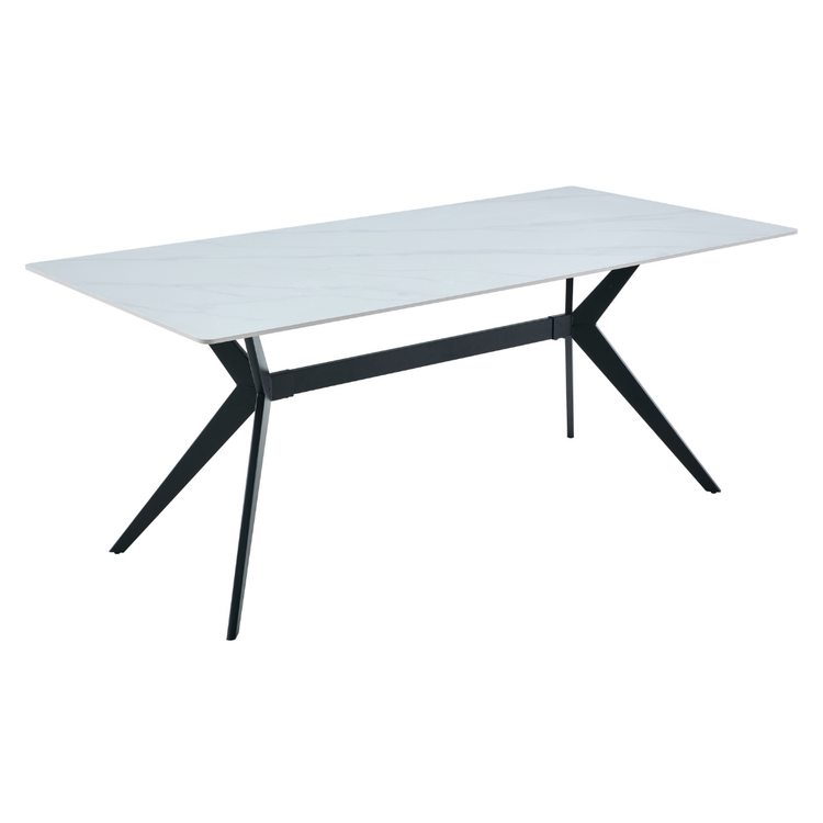 Close-up of scratch and heat resistant gloss white ceramic marble tabletop