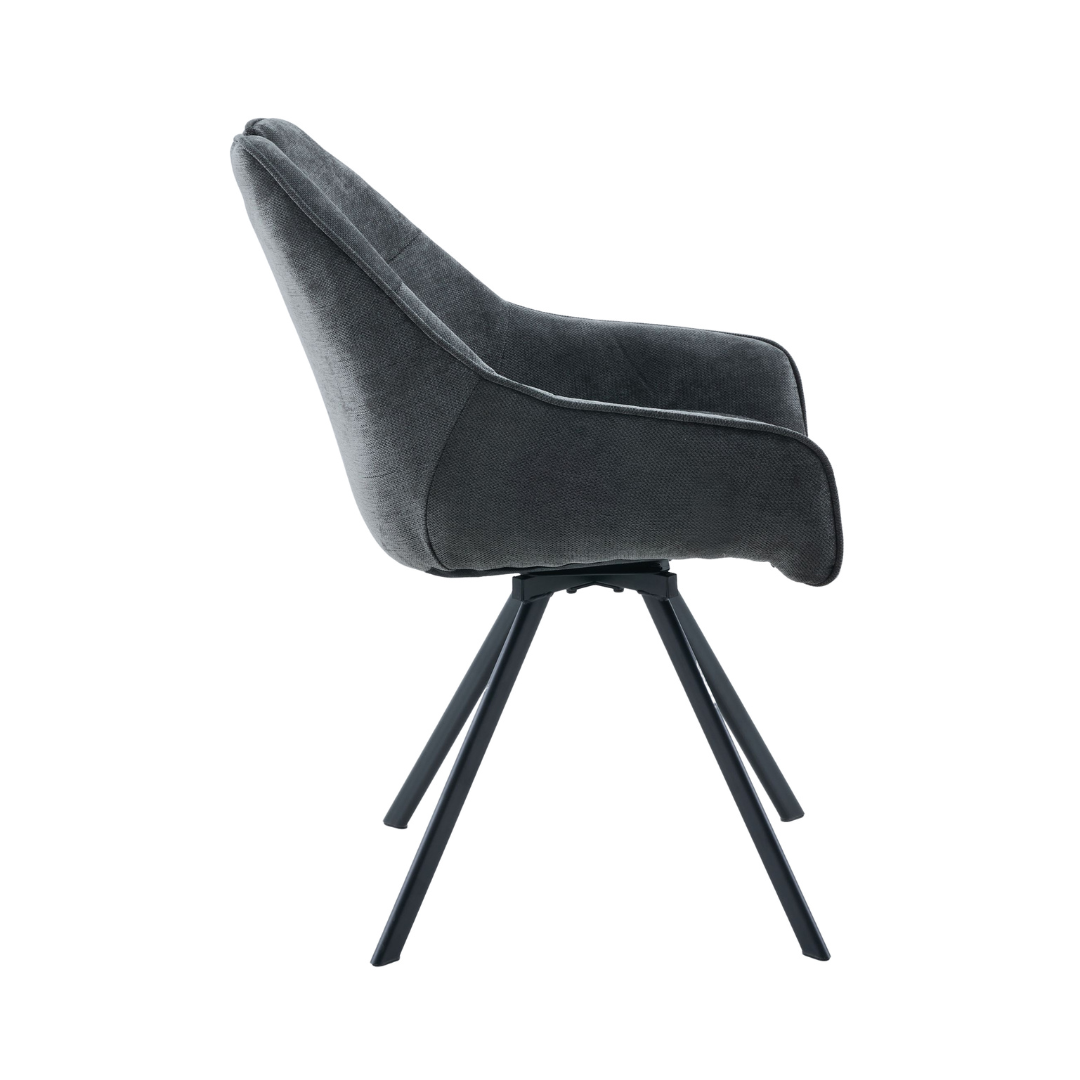 Sorrel 360° Swivel Dining Chair - Dark Grey