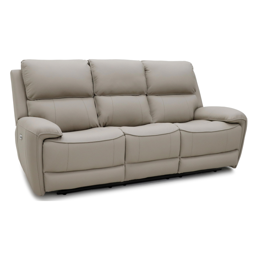 Tromso Electric 3 Seater Recliner Sofa upholstered in suede leather.