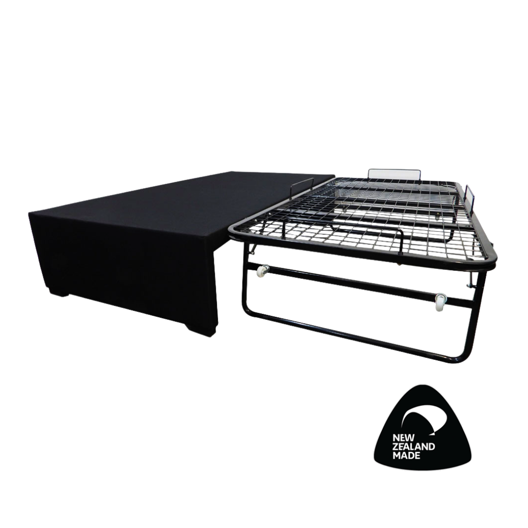 nz pine trundler bed frame with two napnest snoozy pocket spring mattresses nz furniture warehouse